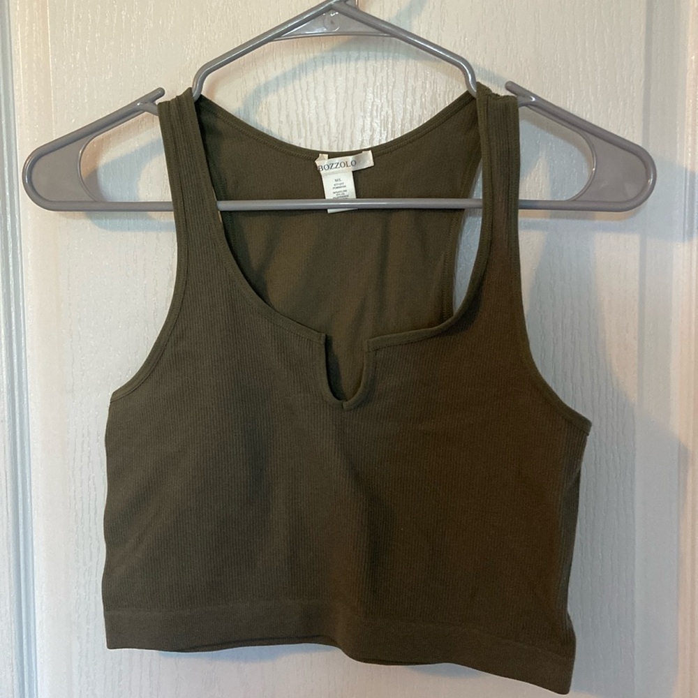 Cropped tank top, color: green, size: M/L